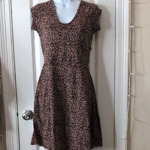 Pact Black and Brown Patterned Mini Dress